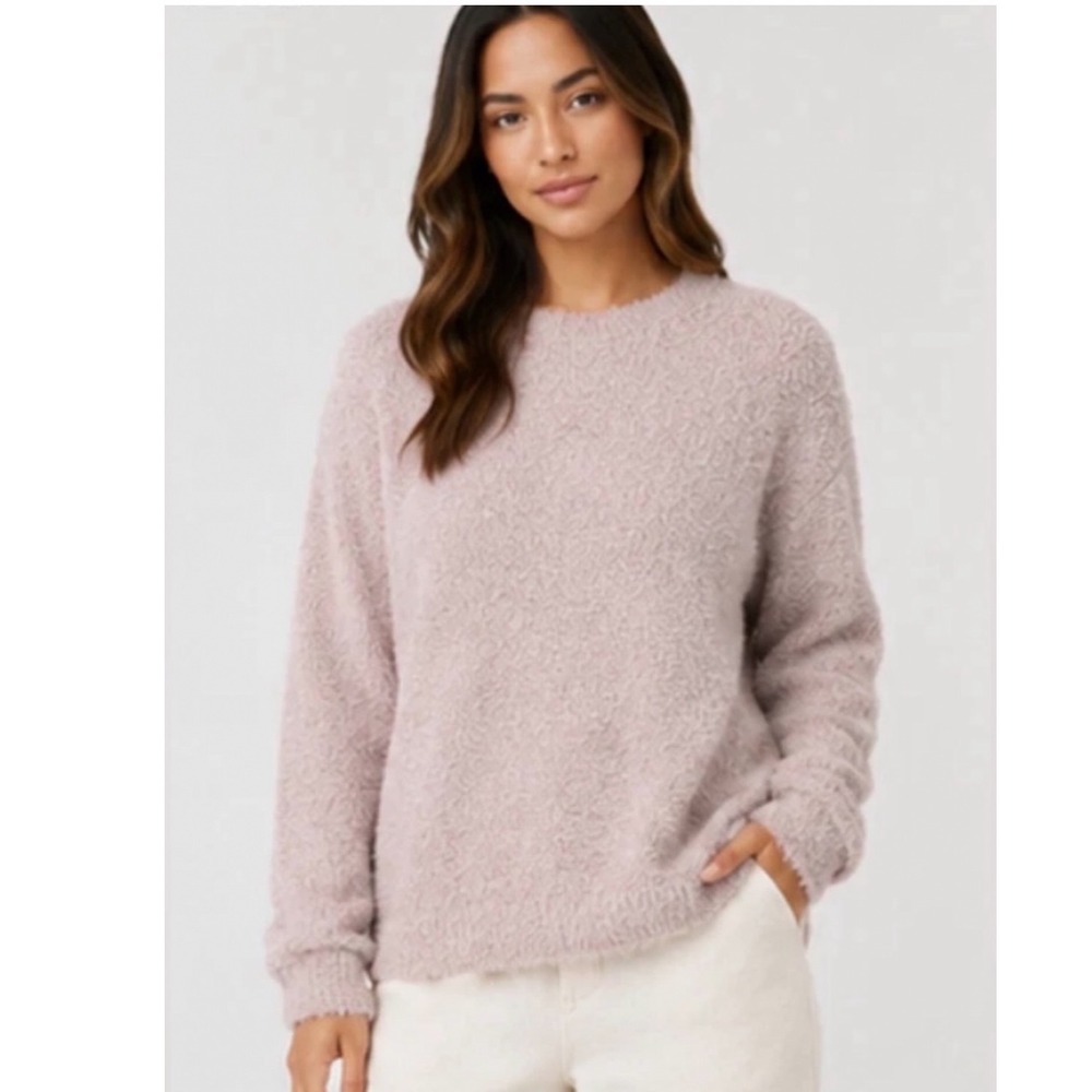 Barefoot Dreams Cozychic Seaside Crew Pink Medium